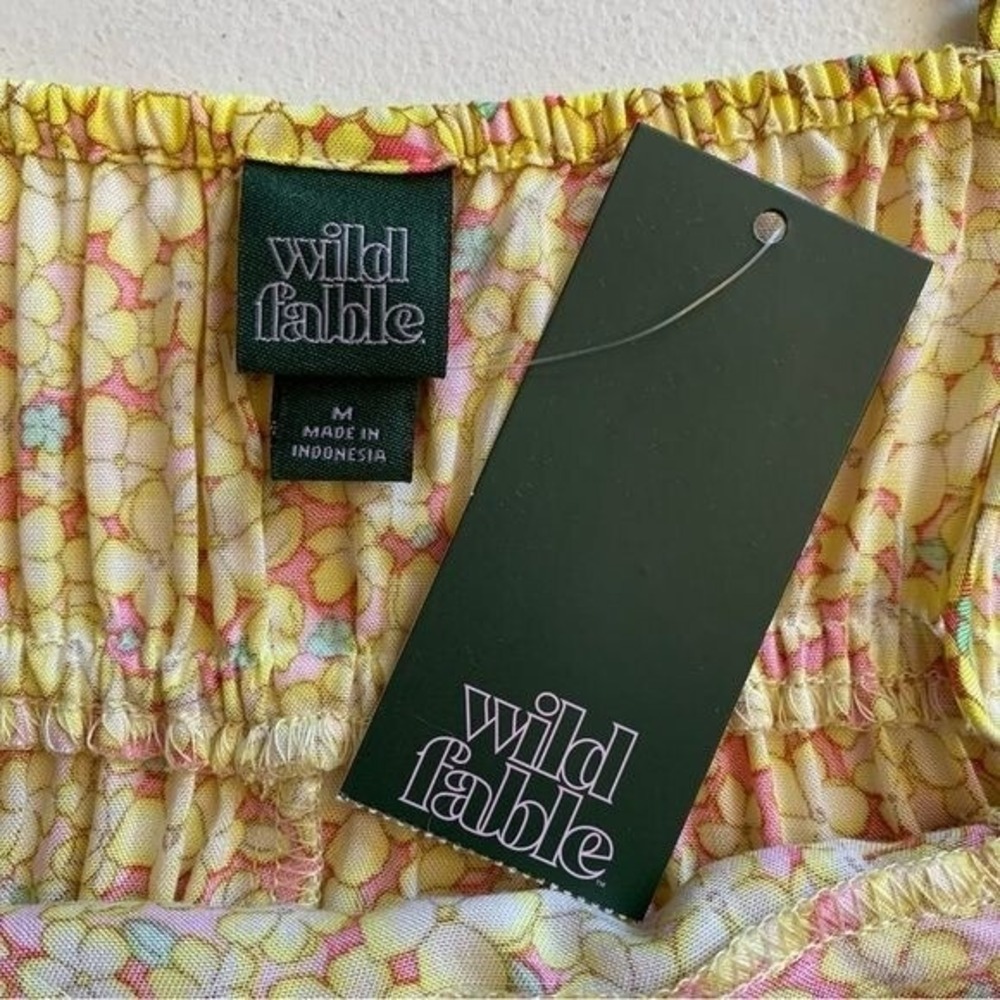 Wild Fable Slip Dress Size Medium Sleeveless Vibrant Yellow Floral NWT - Picture 8 of 16